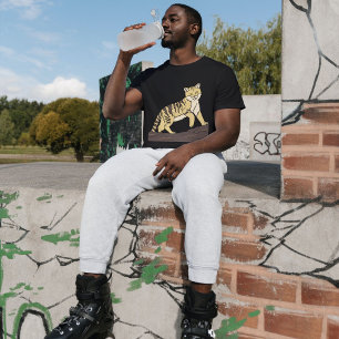 Jungle Cat Majestic Walk Black T Shirt