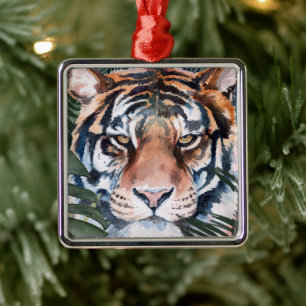 Jungle Cat - Tiger Julgransprydnad Metall