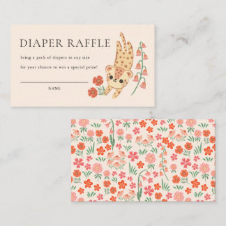 Jungle Cheetah Safari Vild Animal Diaper Raffle Tilläggskort