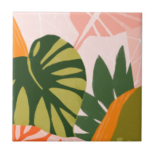 Jungle Collage I Kakelplatta