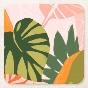 Jungle Collage I Underlägg Papper Kvadrat