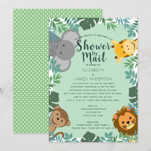 Jungle Critters Baby Shower by Mail Inbjudningar