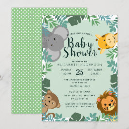 Jungle Critters Baby Shower-inbjudan Inbjudningar