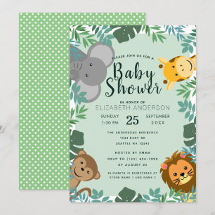 Jungle Critters Baby Shower-inbjudan Inbjudningar