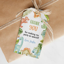 Jungle Dinosaur Birthday Märkre Tack Presentetikett