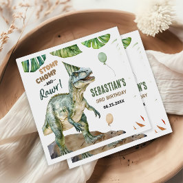 Jungle Dinosaur T Rex 3:e födelsedagen Party Pappersservett