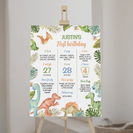Jungle Dinosaurs 1:a födelsedagsskylt Poster