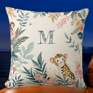 Jungle Dreams Monogrammed Pillow Kudde