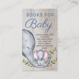 Jungle Elephant Baby Shower Bokar för Baby Tilläggskort