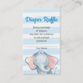 Jungle Elephant Baby Shower Diaper Raffle Card Tilläggskort