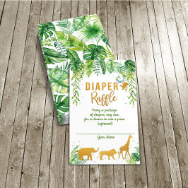 Jungle Elephant Baby Shower Diaper Raffle Card Tilläggskort