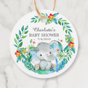 Jungle Elephant Baby Shower Favor Gift-Märkre Gåvor Etiketter