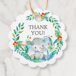 Jungle Elephant Baby Shower Favor Gift-Märkre Gåvor Etiketter
