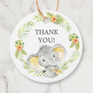Jungle Elephant Baby Shower Favor Gift-Märkre Gåvor Etiketter