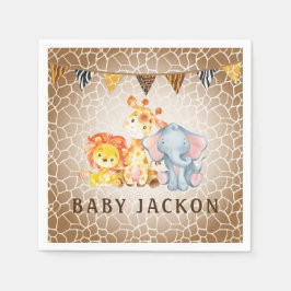 Jungle Elephant Baby Shower Napkins Pappersservett