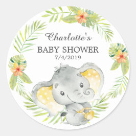 Jungle Elephant Baby Shower Tack Favor Runt Klistermärke