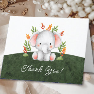 Jungle Elephant Baby Shower Tack Kort