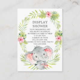 Jungle Elephant Baby Shower Visning Shower Tilläggskort