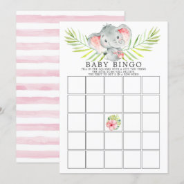 Jungle Elephant BINGO Baby Shower Game Inbjudningar