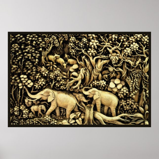 Jungle Elephants 26 x 24 Poster (Framsidan)