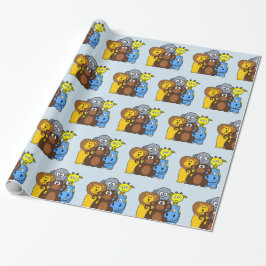Jungle eller Zoo Animals Gift Wrap Presentpapper
