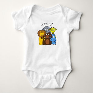 Jungle eller Zoo Animals Théed Personlig Baby Tee Shirt