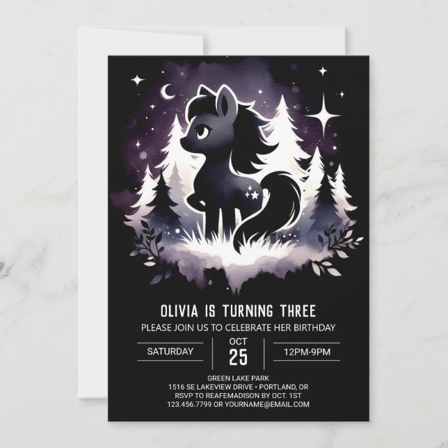 Jungle Fantasy Horse Birthday Inbjudningar (Framsida)
