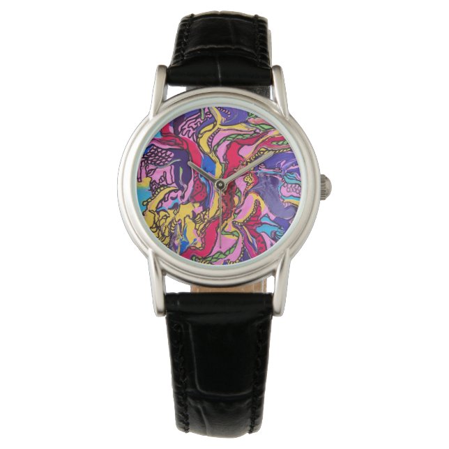 "Jungle Fever" Leather Design Watch Armbandsur (Framsida)