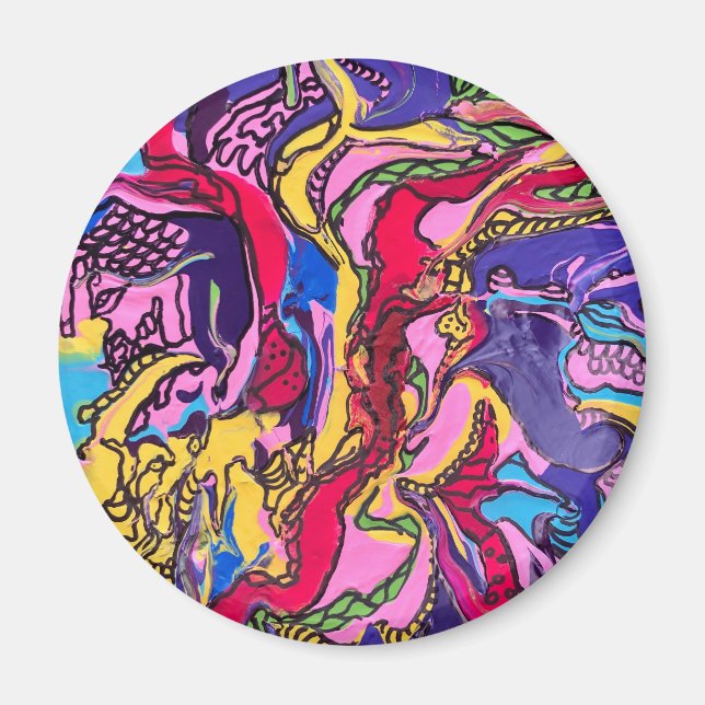 "Jungle Fever", runda magneter för design (Framsidan)