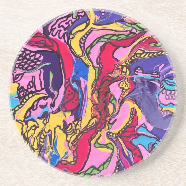 "Jungle Fever", tryckt Sandstone Underlägg (Framsidan)