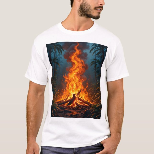 🔥 Jungle Fire Graphic T-Shirt - fetstil och elddo (Framsida)