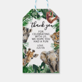 Jungle Födelsedags Safari Party Favor Tack Presentetikett