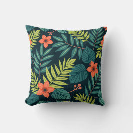 Jungle Foliage Pattern – Lush Tropical Leaf Design Kudde