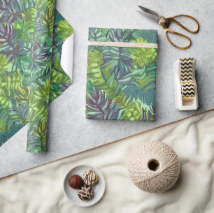 Jungle folie seamless mönster presentpapper