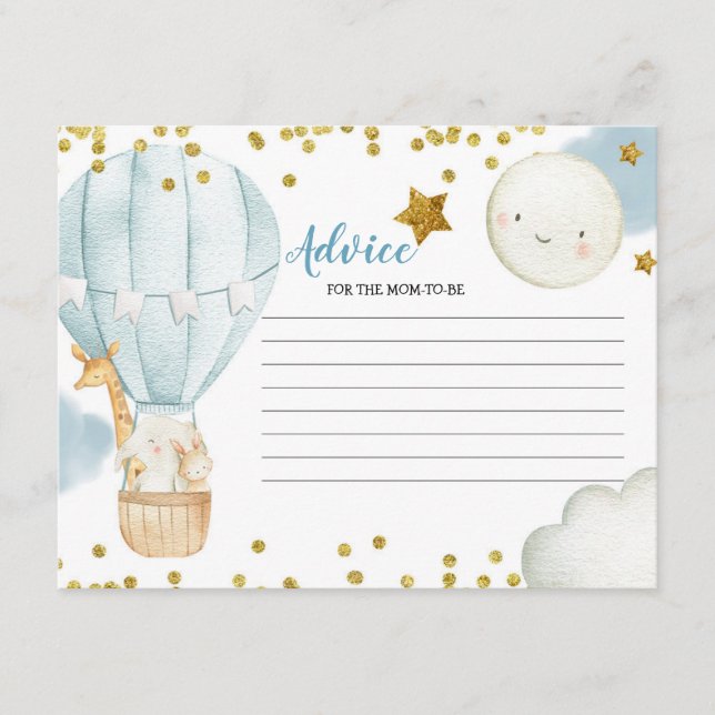 Jungle för blå Luftballong för tilläggskort (Framsida)