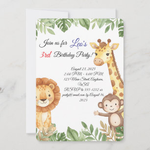 Jungle Friends-inbjudan Inbjudningar