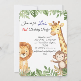 Jungle Friends-inbjudan Inbjudningar