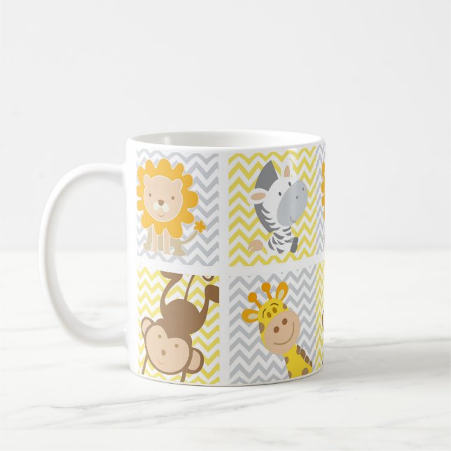 Jungle Friends Mönster Kaffemugg (Vänster)