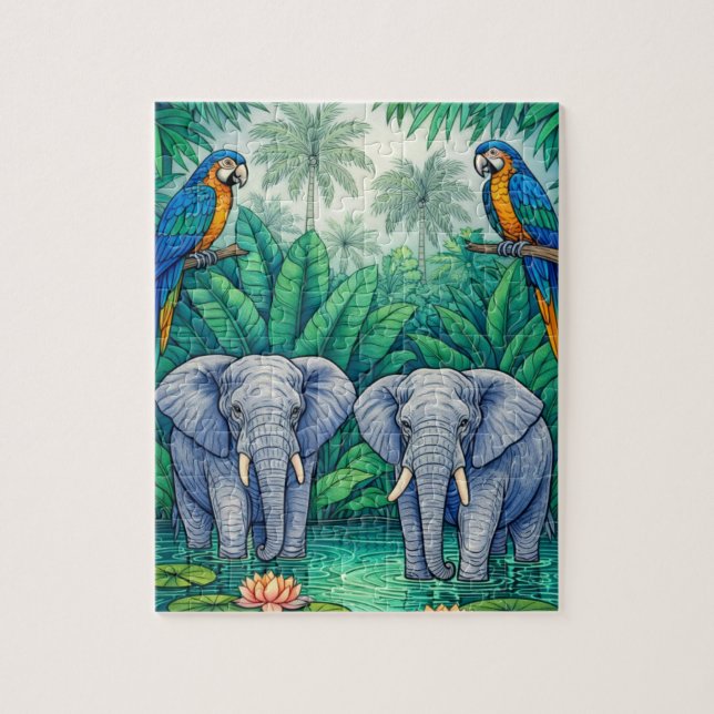 Jungle Friends Vattenfest Pussel (Vertikal)