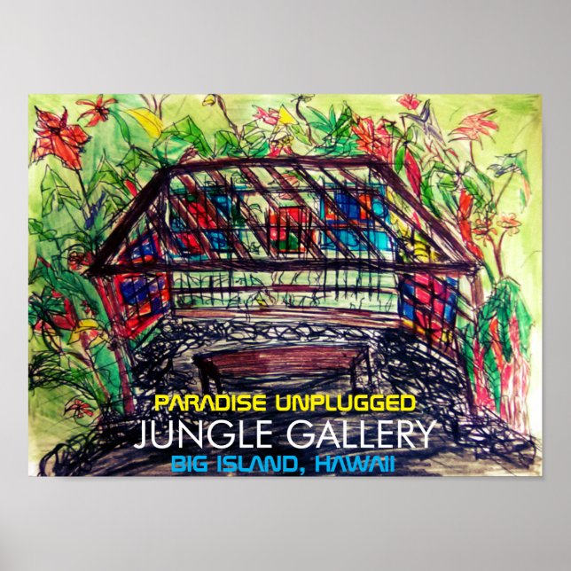 JUNGLE GALLERY BIG ISLAND, HAWAII POSTER (Framsidan)
