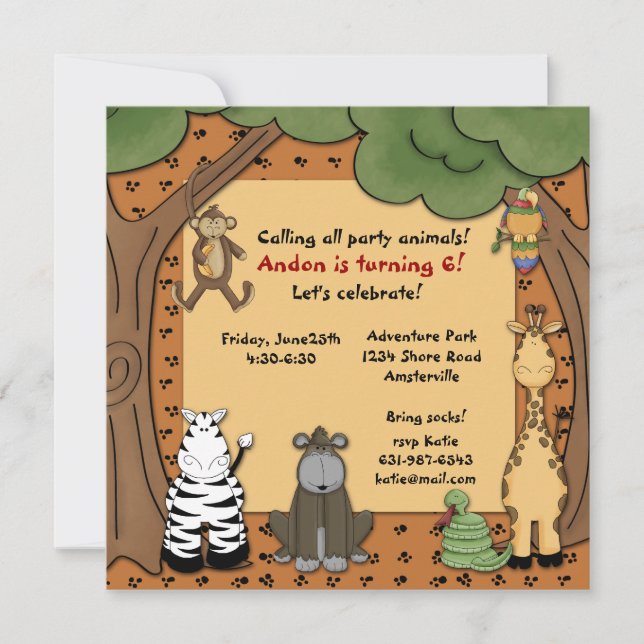 Jungle Gang-inbjudan Inbjudningar (Framsida)