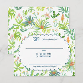 Jungle Garden Watercolor Custom BRIDAL SHOWER OSA Kort