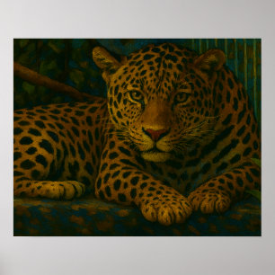 Jungle Gaze - Resting Leopard i Vilden Poster