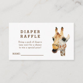 Jungle Giraffe Baby Shower Diaper Raffle Card Tilläggskort
