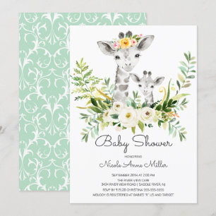 Jungle Giraffe Baby Shower-inbjudan Inbjudningar