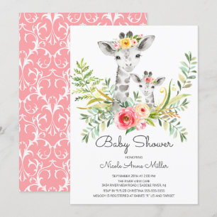 Jungle Giraffe Baby Shower-inbjudan Inbjudningar