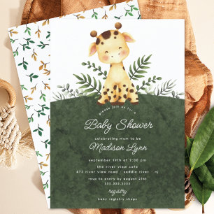 Jungle Giraffe Baby Shower-inbjudan Inbjudningar