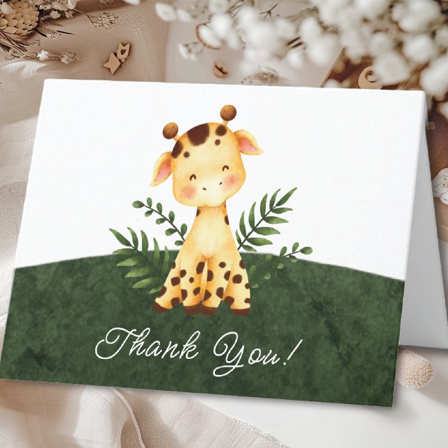 Jungle Giraffe Baby Shower Tack Kort (Skapare uppladdad)