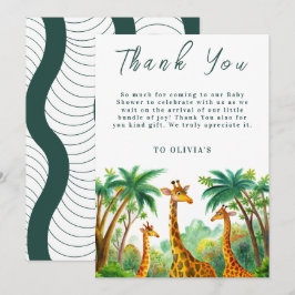 Jungle Giraffe Cute Elegant Hej Babydusch Tack Kort
