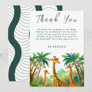 Jungle Giraffe Cute Elegant Hej Babydusch Tack Kort